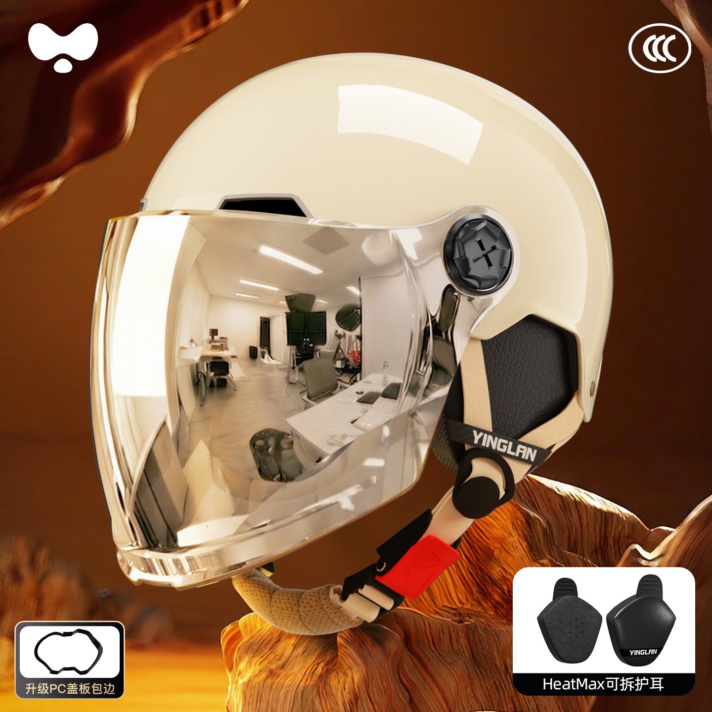Electric Vehicle Helmet for Women, Sun Protection, 3C Certified, Suitable for All Seasons, Winter Warmth, Battery Motorcycle Safety Helmet for Men