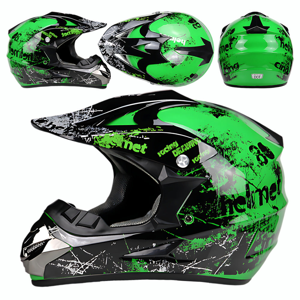 Off-Road Mountain Bike Motorcycle Helmet, Bicycle Riding Downhill Full-Face Helmet for Men and Women, Breathable, Safe, Protective, Lightweight