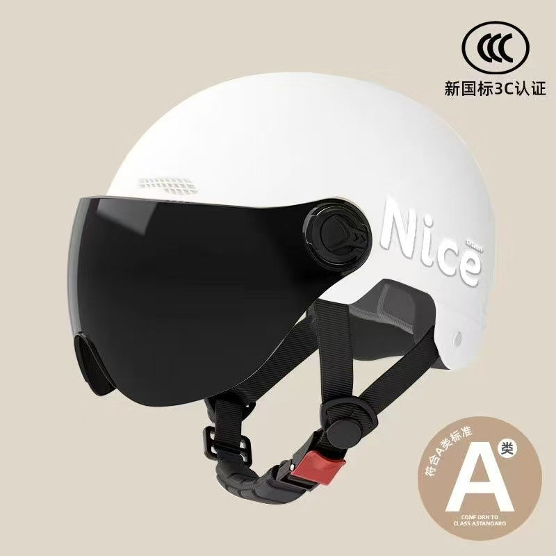 New National Standard 3C Certified Electric Vehicle Helmet for Men and Women, Summer Sun Protection Motorcycle Safety Helmet, Lightweight Half Helmet, Now Available from the Manufacturer