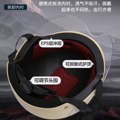 ABS material helmet battery car helmet 3C certification electric car helmet men and women four seasons universal summer helmet