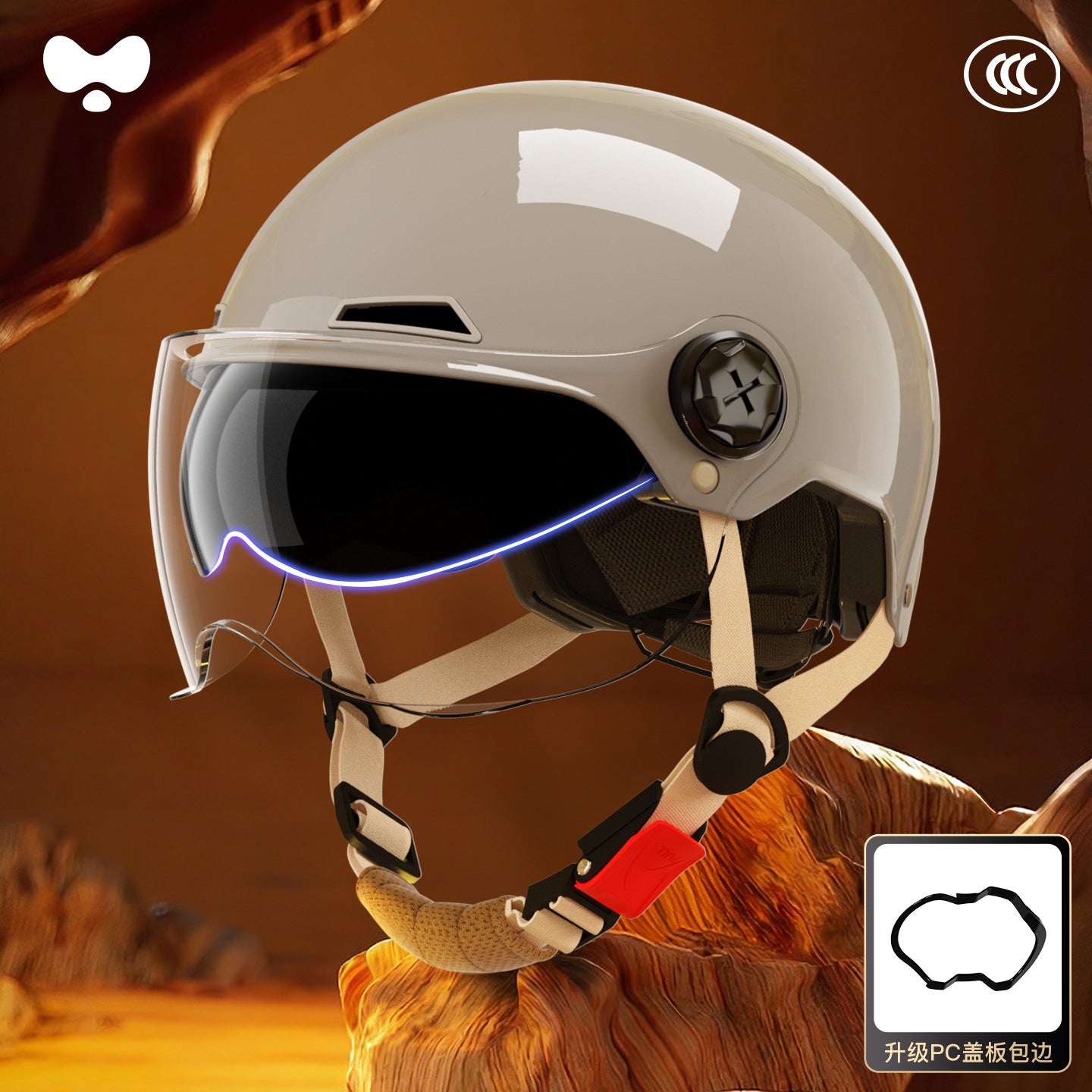 Electric Vehicle Helmet for Women, Sun Protection, 3C Certified, Suitable for All Seasons, Winter Warmth, Battery Motorcycle Safety Helmet for Men