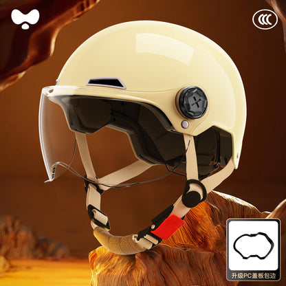 Electric Vehicle Helmet for Women, Sun Protection, 3C Certified, Suitable for All Seasons, Winter Warmth, Battery Motorcycle Safety Helmet for Men