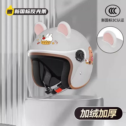 helmet 3c certification electric car men and women four seasons universal battery motorcycle safety helmet winter warm half helmet