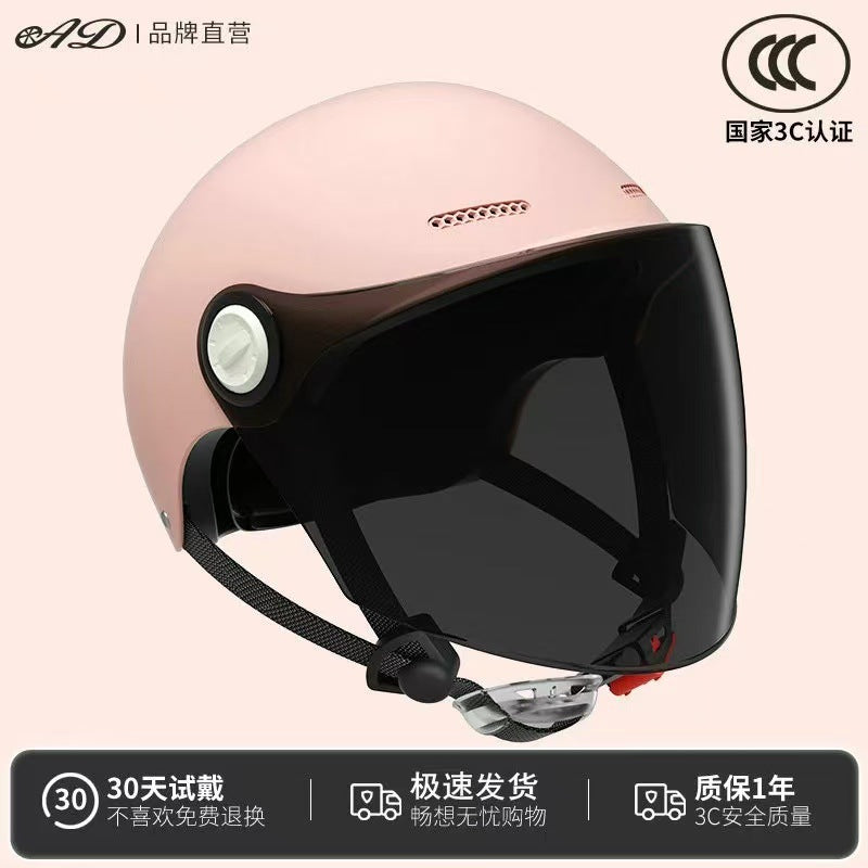 Ad3C Certified Electric Vehicle Helmet Summer Women's Popular Men's Safety Helmet Half Helmet Wholesale New National Standard Sun Protection Popular Model