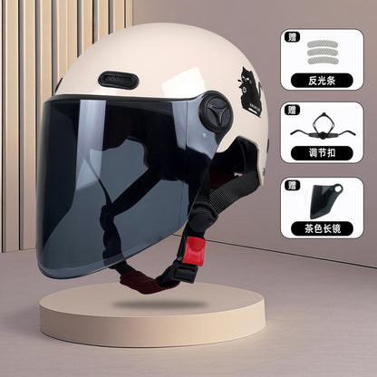 New National Standard 3C Safety Men's and Women's Breathable Universal Family Head Protection Summer Battery Motorcycle Electric Vehicle Helmet