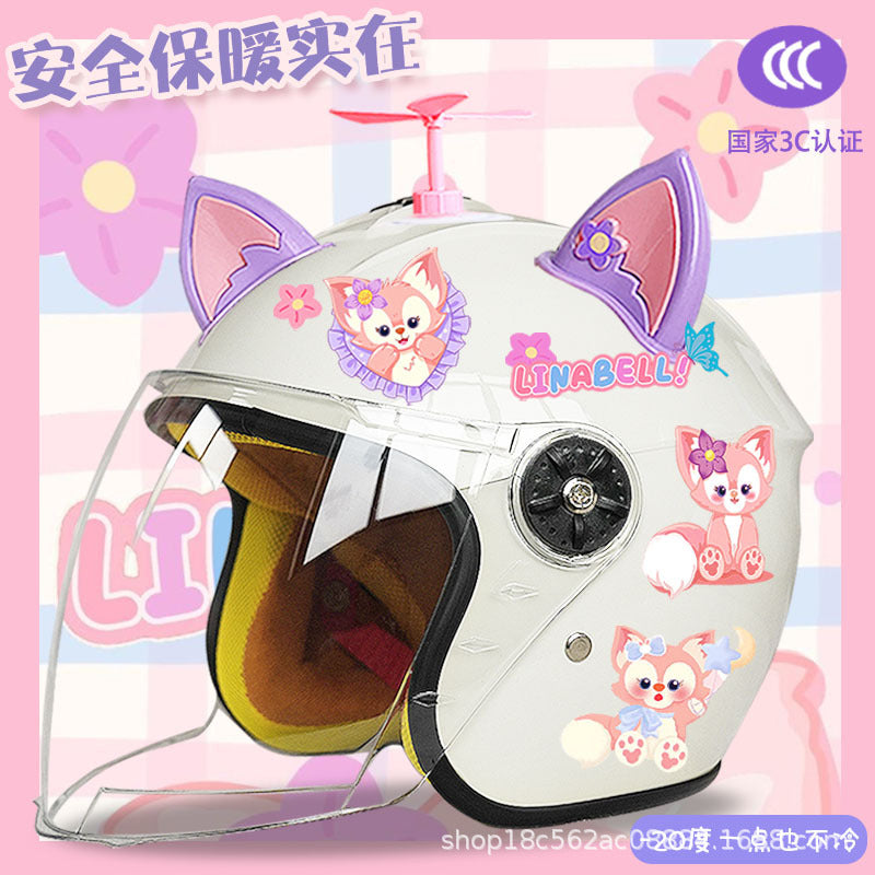 Winter Children's Electric Car Helmet Warm Half Helmet Motorcycle Aileen Nabel Autumn and Winter Cold-proof Helmet
