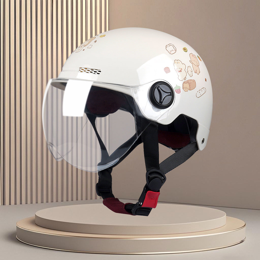 New National Standard 3C Safety Men's and Women's Breathable Universal Family Head Protection Summer Battery Motorcycle Electric Vehicle Helmet