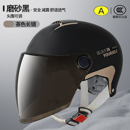 3C Certified Electric Vehicle Helmet for Men and Women Battery Motorcycle 2025 New Summer Half Helmet All-Season Safety Helmet