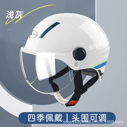 3C certified electric motorcycle helmet summer sun protection Cycling men and women battery half helmet Four Seasons universal helmet