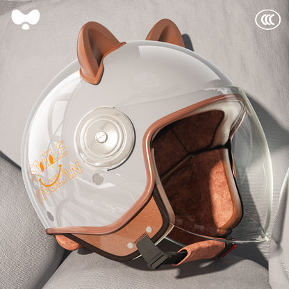 Cute Winter Warm Motorcycle Helmet for Children, Parent-Child Electric Bike Helmet for Girls, 3C Certified, Boys' Safety Helmet
