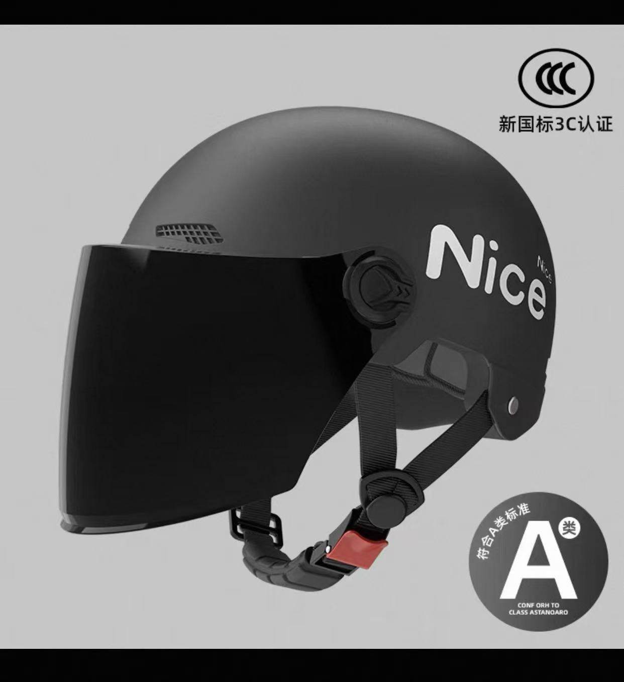 New National Standard 3C Certified Electric Vehicle Helmet for Men, Summer, Women's Battery Motorcycle Half Helmet, Lightweight Anti-Collision Helmet