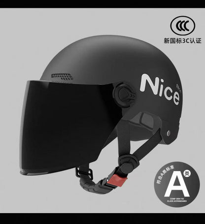 New National Standard 3C Certified Electric Vehicle Helmet for Men, Summer, Women's Battery Motorcycle Half Helmet, Lightweight Anti-Collision Helmet