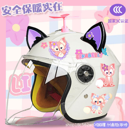 Winter Children's Electric Car Helmet Warm Half Helmet Motorcycle Aileen Nabel Autumn and Winter Cold-proof Helmet