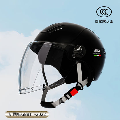 New National Standard 3C Certified Electric Vehicle Helmet Summer Sun Protection Motorcycle Helmet All-Season Universal Half Helmet Lightweight
