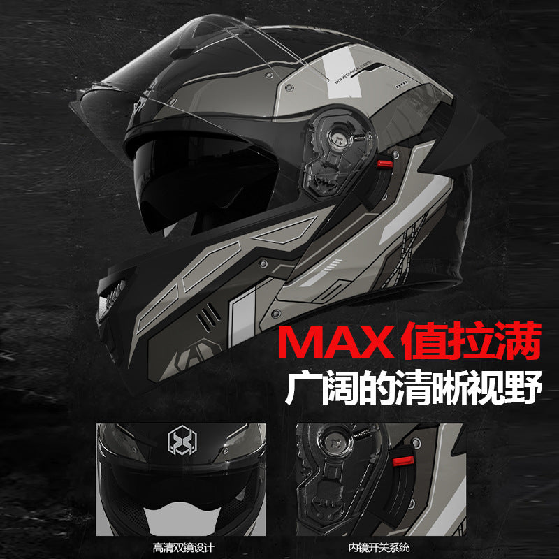 Foreign Trade Motorcycle Helmet Men's Face Helmet Four Seasons Universal Electric Vehicle Women's Motorcycle Half Helmet Winter Warm Safety Helmet