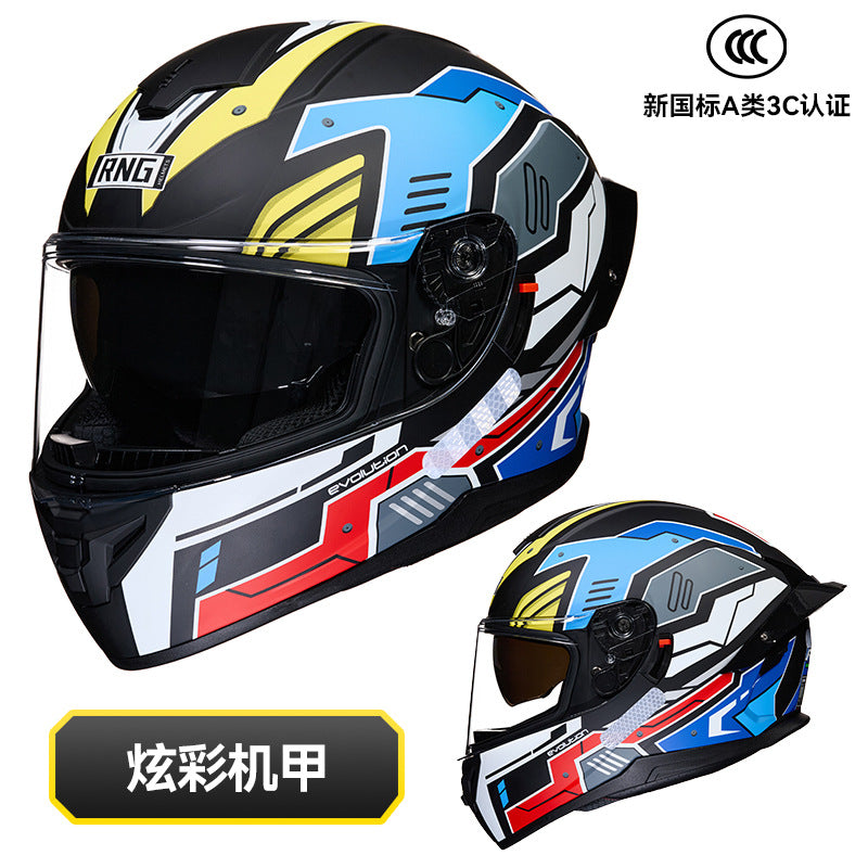 New National Standard 3C/Dot Certified Motorcycle Helmet Dual Lens with Bluetooth Headset Glasses Slot Full Face Motorcycle Helmet