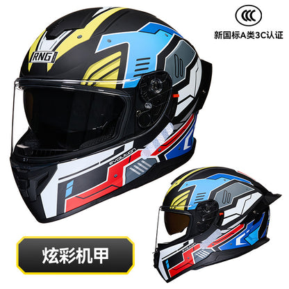 New National Standard 3C/Dot Certified Motorcycle Helmet Dual Lens with Bluetooth Headset Glasses Slot Full Face Motorcycle Helmet