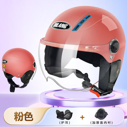 3C certified electric motorcycle helmet summer sun protection Cycling men and women battery half helmet Four Seasons universal helmet