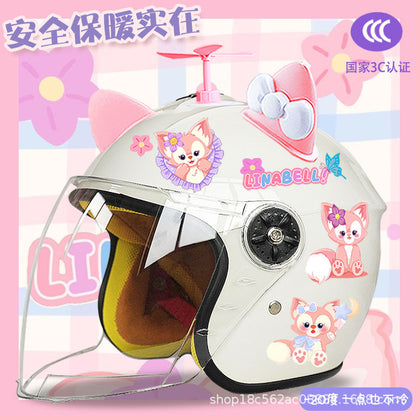 Winter Children's Electric Car Helmet Warm Half Helmet Motorcycle Aileen Nabel Autumn and Winter Cold-proof Helmet