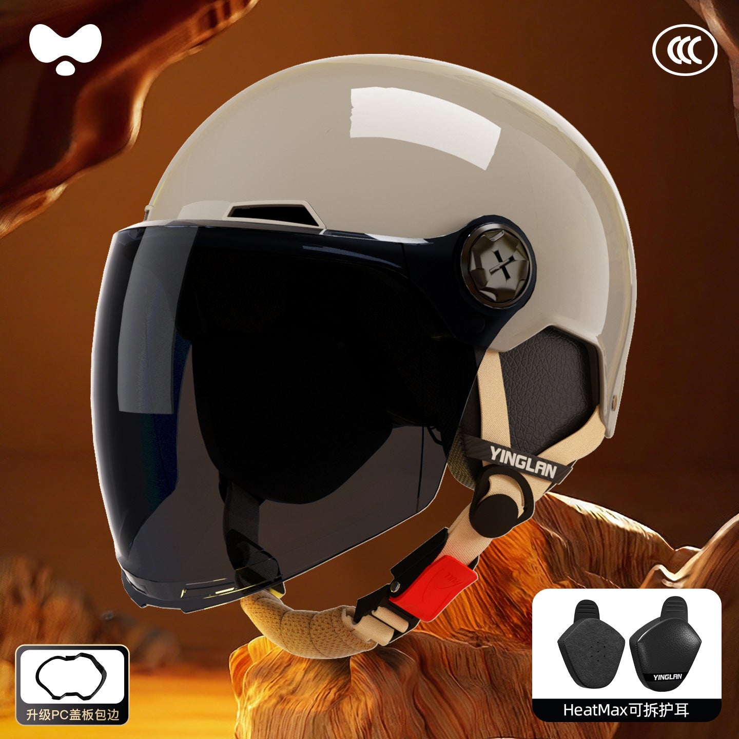 Electric Vehicle Helmet for Women, Sun Protection, 3C Certified, Suitable for All Seasons, Winter Warmth, Battery Motorcycle Safety Helmet for Men
