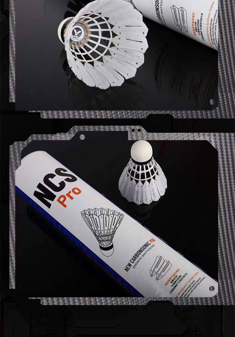 2025 Originalmarke, 1 Tube, 12 Stück NCS Pro Ball, Ausdauer, Flugstabilität, NCS PRO Kunstrasen-Badmintonball