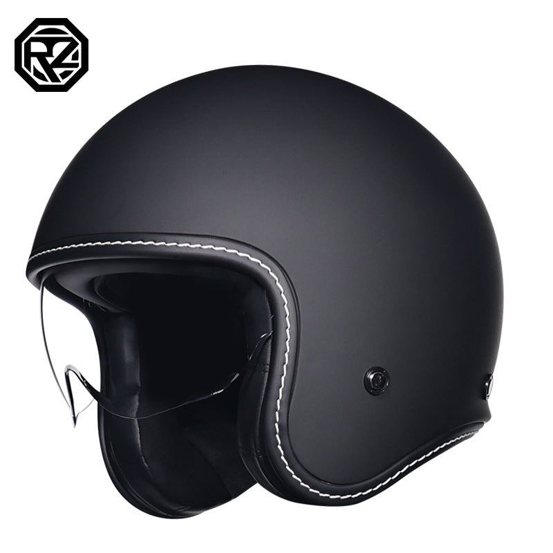 Orz Retro Helmet for Men and Women 3C Certified Motorcycle Half Helmet for Girls Winter Universal Four-Season Electric Motorcycle