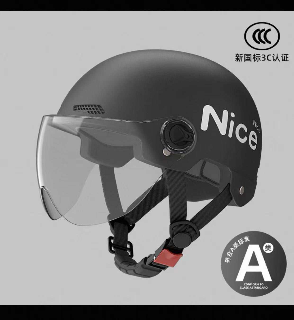 New National Standard 3C Certified Electric Vehicle Helmet for Men, Summer, Women's Battery Motorcycle Half Helmet, Lightweight Anti-Collision Helmet