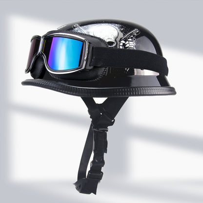 Cross-Border Exclusive Dot German-Style Soldier Helmet, Vintage Helmet, Scooter Cruiser Half Helmet, Unisex, Dot Certified