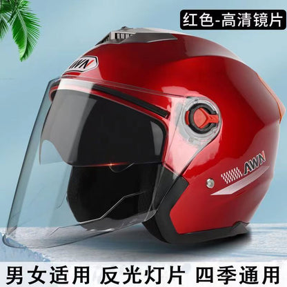ABS material helmet HD anti-fog helmet motorcycle helmet men and women electric car helmet thickened warm cap