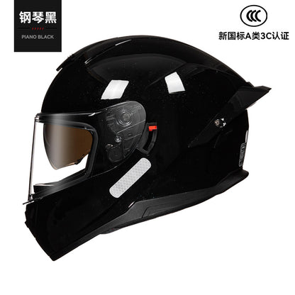 New National Standard 3C/Dot Certified Motorcycle Helmet Dual Lens with Bluetooth Headset Glasses Slot Full Face Motorcycle Helmet