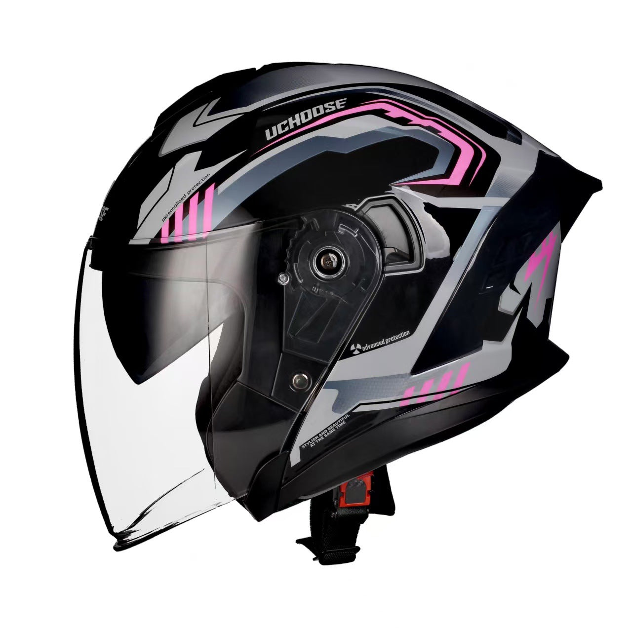 Jiarui Double-Lens Large Tail Half Helmet for Men and Women Motorcycle Dot Certified Electric Motorcycle Four-Season Universal Sun Protection Helmet