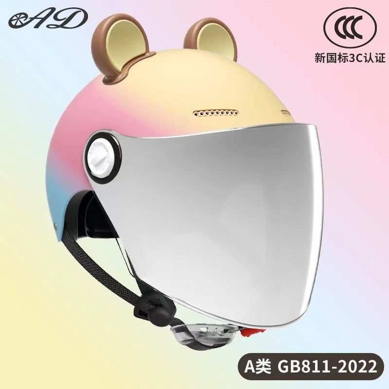 Ad Factory 3C Certified Electric Vehicle Helmet Men's and Women's Couple Helmet All-Season Motorcycle Summer Sun Protection Half Helmet