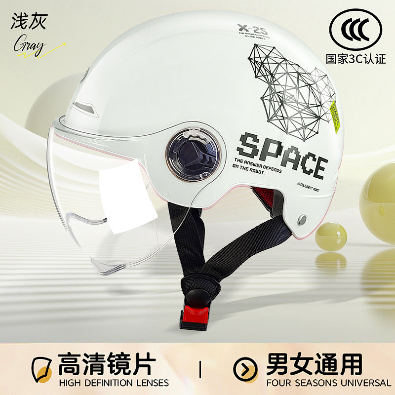 Factory direct electric car helmet men and women summer riding half helmet Four Seasons universal battery car environmental protection travel helmet