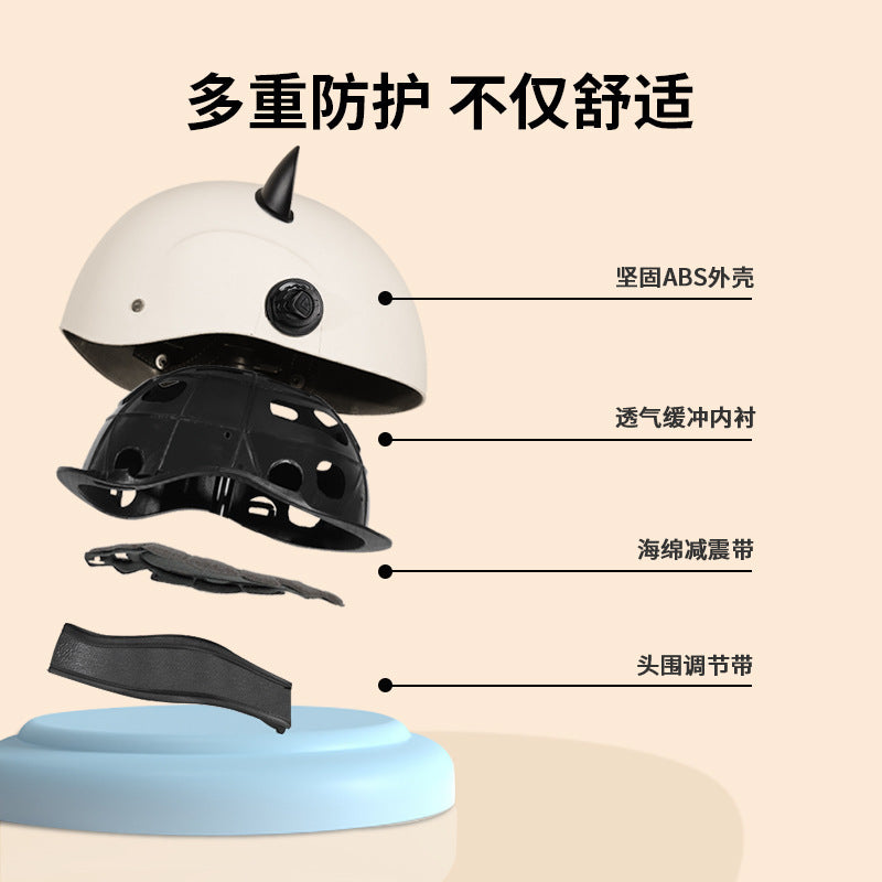 3C certification electric car helmet unisex windproof half helmet summer sun protection portable battery car safety helmet