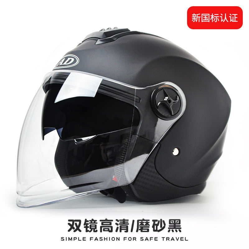 Foreign Trade Specializes in Electric Vehicle Helmets for Men and Women, Universal Motorcycle Ad Half Helmets for All Seasons, Autumn and Winter Warm Safety Helmets