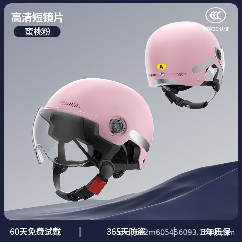 New National Standard 3C Certified Electric Vehicle Helmet for Men and Women in Summer, Lightweight Anti-Collision Half Helmet for Electric Scooters and Motorcycles