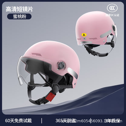 New National Standard 3C Certified Electric Vehicle Helmet for Men and Women in Summer, Lightweight Anti-Collision Half Helmet for Electric Scooters and Motorcycles