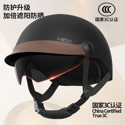 3C certification electric battery car helmet ladies summer sunscreen breathable safety helmet motorcycle riding helmet four seasons half helmet