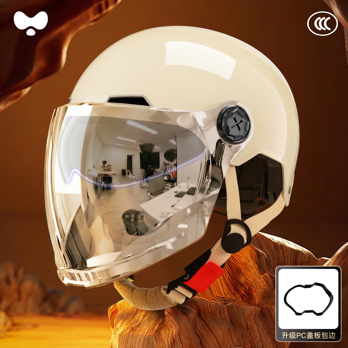 Electric Vehicle Helmet for Women, Sun Protection, 3C Certified, Suitable for All Seasons, Winter Warmth, Battery Motorcycle Safety Helmet for Men