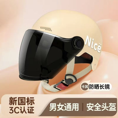 New National Standard 3C Certified Electric Vehicle Helmet for Men and Women, Summer Sun Protection Motorcycle Safety Helmet, Lightweight Half Helmet, Now Available from the Manufacturer