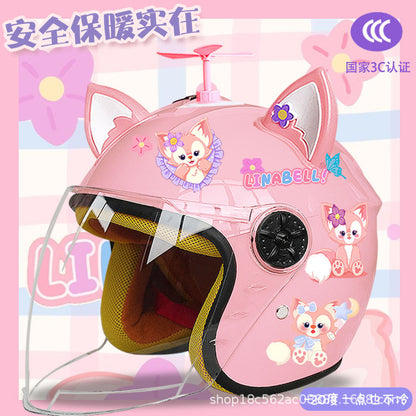 Winter Children's Electric Car Helmet Warm Half Helmet Motorcycle Aileen Nabel Autumn and Winter Cold-proof Helmet