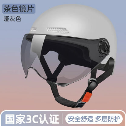 3C certified electric battery car helmet women's summer sun protection breathable helmet motorcycle riding helmet Four Seasons half helmet