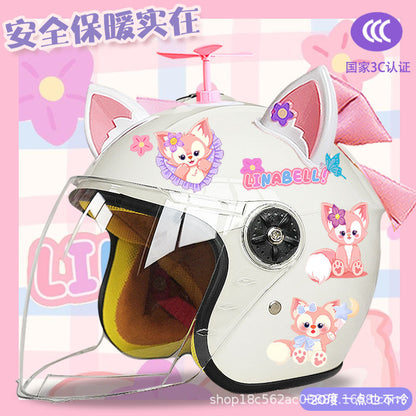 Winter Children's Electric Car Helmet Warm Half Helmet Motorcycle Aileen Nabel Autumn and Winter Cold-proof Helmet