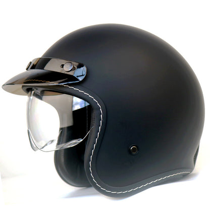 Cool Qibao Motorcycle Helmet Intercom Bluetooth Half Helmet for Men and Women Electric Retro Half Helmet for All Seasons 3C Certified