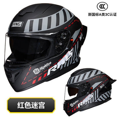 New National Standard 3C/Dot Certified Motorcycle Helmet Dual Lens with Bluetooth Headset Glasses Slot Full Face Motorcycle Helmet