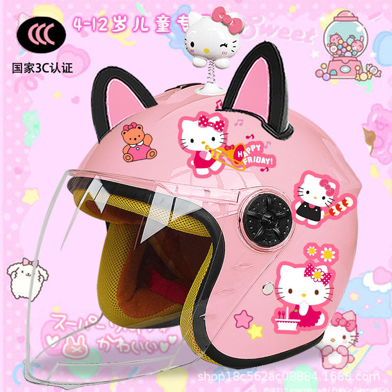 Winter Children's Electric Car Helmet Men's and Women's Cute Warm Thickened Half Helmet Motorcycle Full Helmet Autumn and Winter Helmet