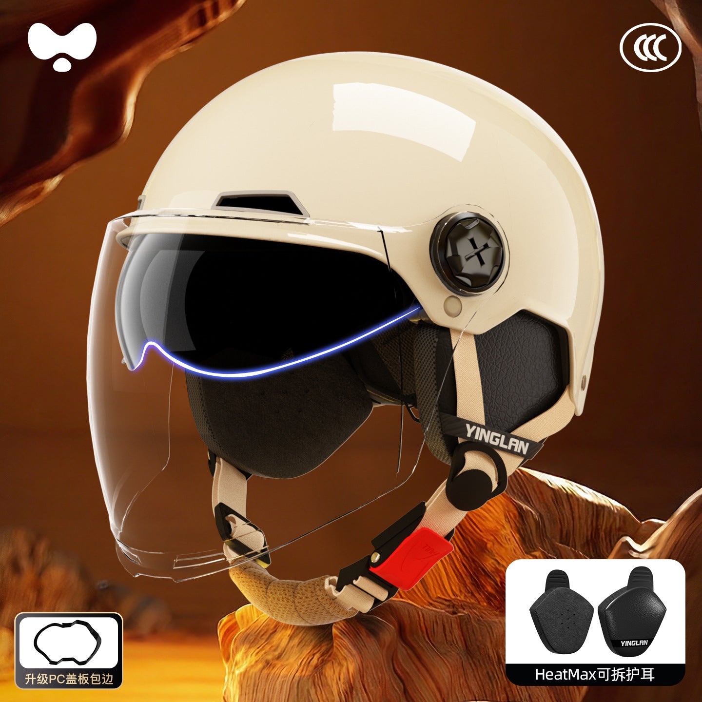 Electric Vehicle Helmet for Women, Sun Protection, 3C Certified, Suitable for All Seasons, Winter Warmth, Battery Motorcycle Safety Helmet for Men