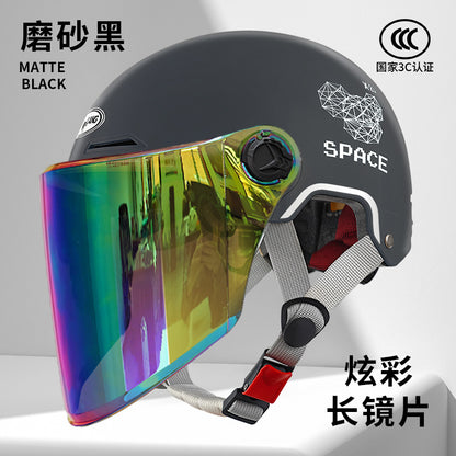 3C Certified Summer Electric Vehicle Motorcycle Helmet for Men and Women, Battery Vehicle, Universal Summer Half Helmet for All Seasons