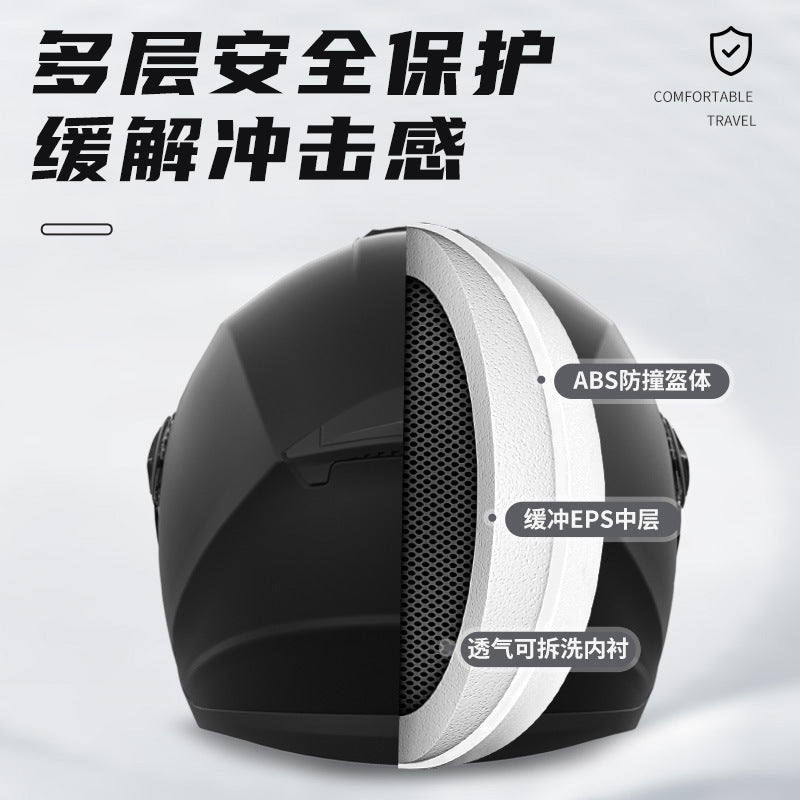 Foreign Trade Specializes in Electric Vehicle Helmets for Men and Women, Universal Motorcycle Ad Half Helmets for All Seasons, Autumn and Winter Warm Safety Helmets