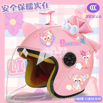 Winter Children's Electric Car Helmet Warm Half Helmet Motorcycle Aileen Nabel Autumn and Winter Cold-proof Helmet